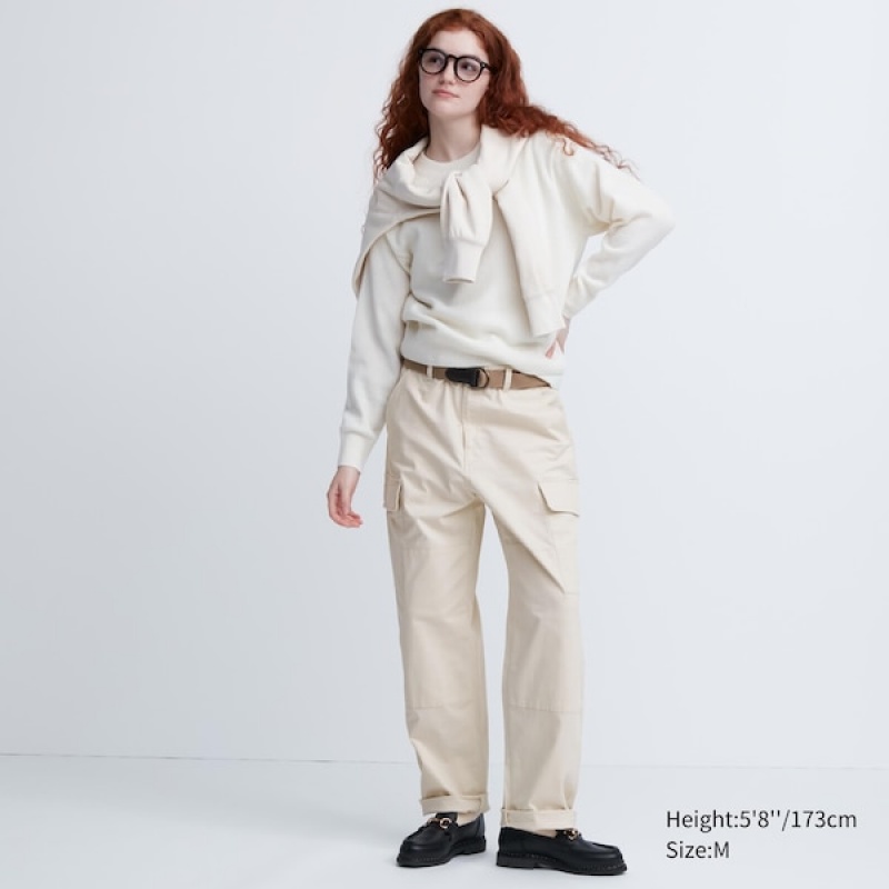 Uniqlo Cargo Bukse Herre Hvite | 4679-VZUNK