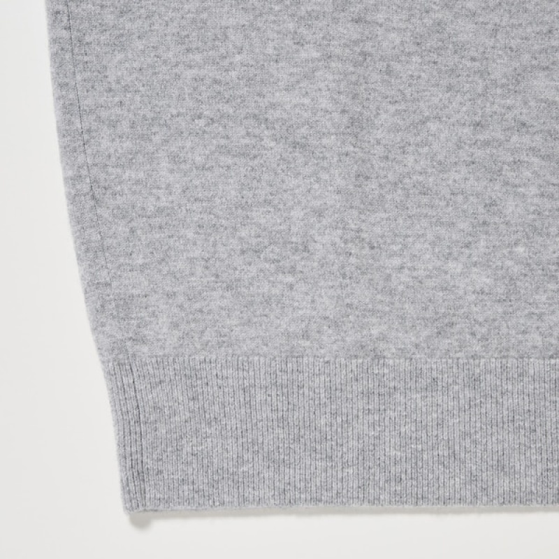 Uniqlo Cashmere Crew Neck Long-Sleeve Gensere Herre Grå | 3580-BGCAE