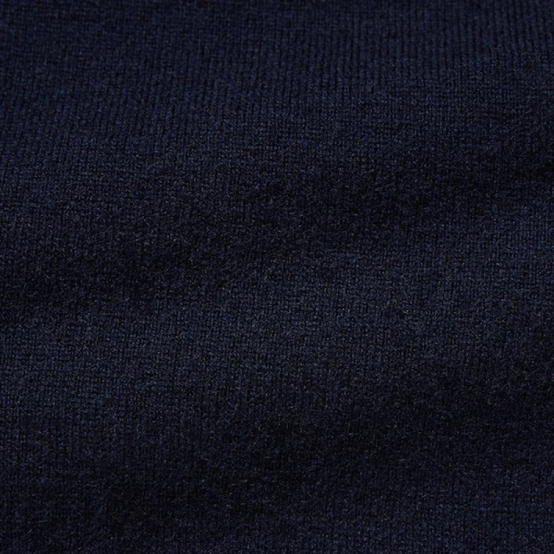 Uniqlo Cashmere Turtleneck Long-Sleeve Gensere Herre Marineblå | 7032-XOZUH