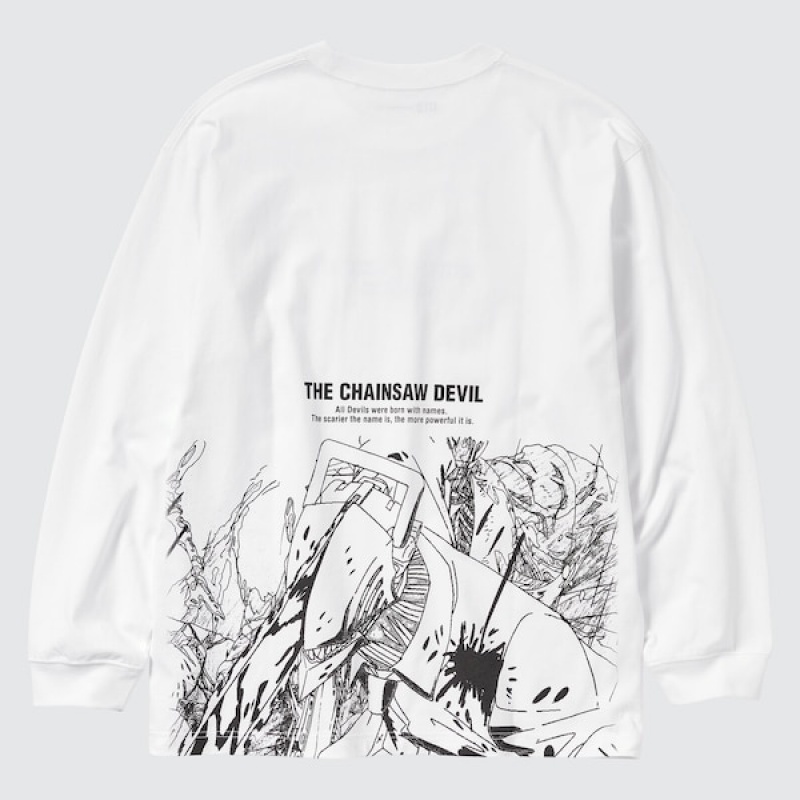 Uniqlo Chainsaw Man × Kosuke Kawamura UT T-skjorte Herre Hvite | 1037-GHVZS