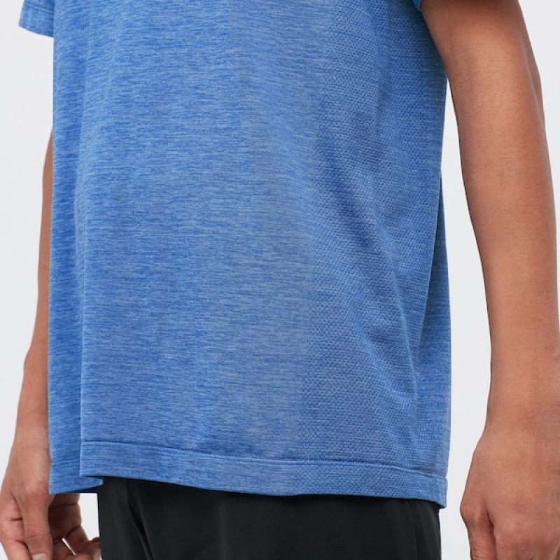 Uniqlo DRY-EX Crew Neck Kort-Sleeve T-skjorte Herre Blå | 5162-OADVE