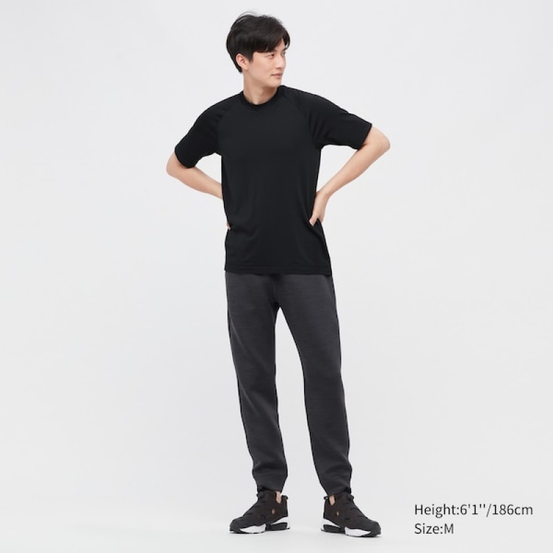 Uniqlo DRY-EX Crew Neck Kort-Sleeve T-skjorte Herre Svarte | 3098-WXFVJ