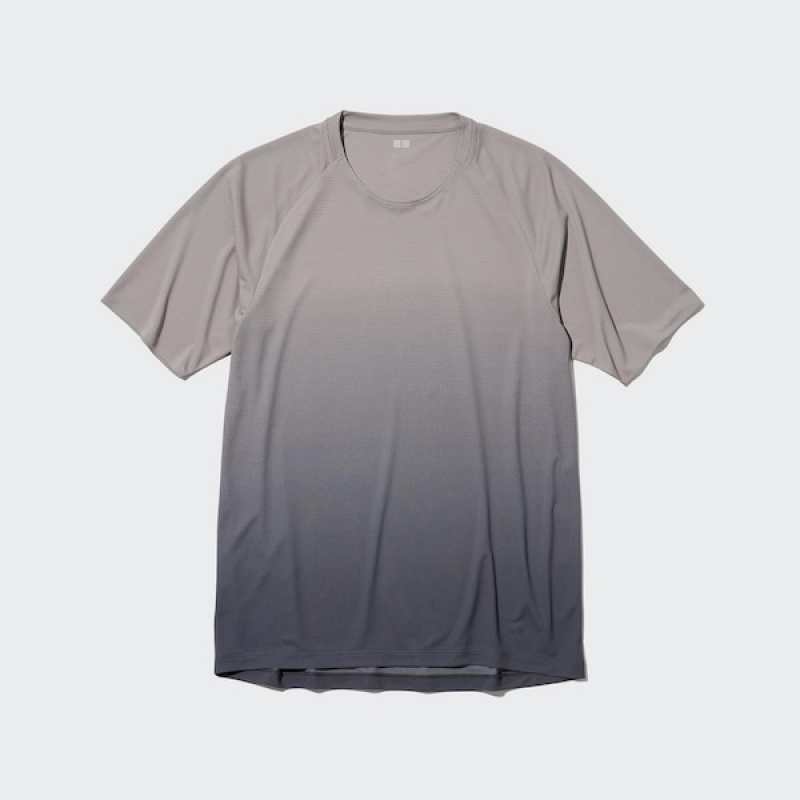 Uniqlo DRY-EX Crew Neck Kort-Sleeve T-skjorte Herre Grå | 9673-BIYLE