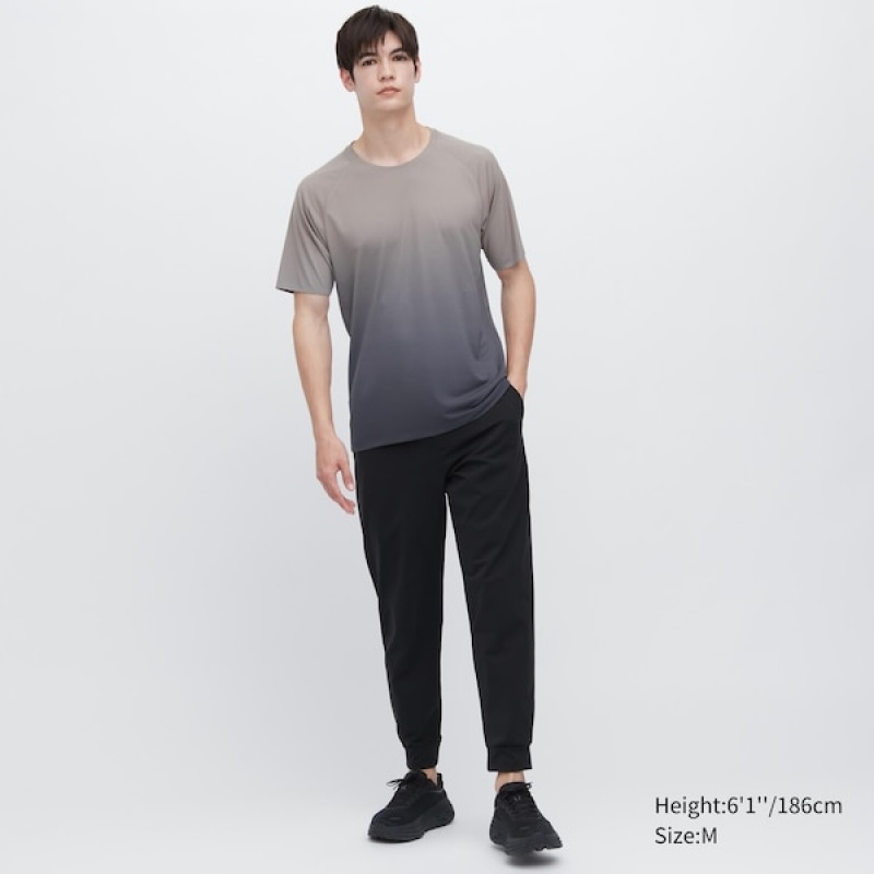 Uniqlo DRY-EX Crew Neck Kort-Sleeve T-skjorte Herre Grå | 9673-BIYLE