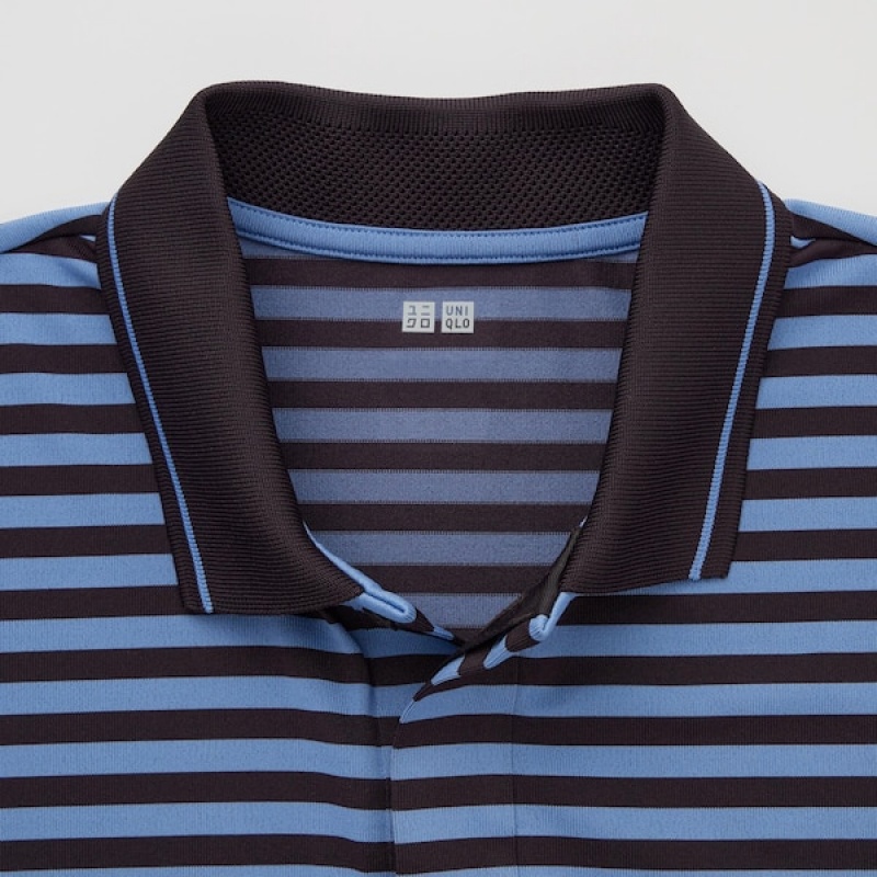 Uniqlo DRY-EX Kort-Sleeve Polo Skjorte Herre Blå | 2610-HCGXZ