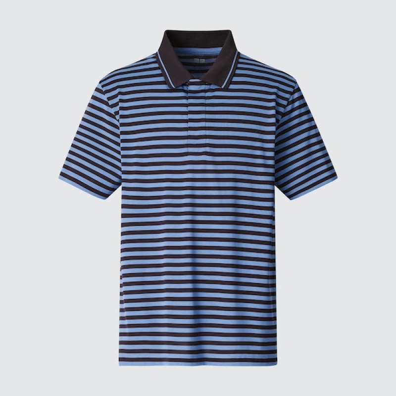 Uniqlo DRY-EX Kort-Sleeve Polo Skjorte Herre Blå | 2610-HCGXZ