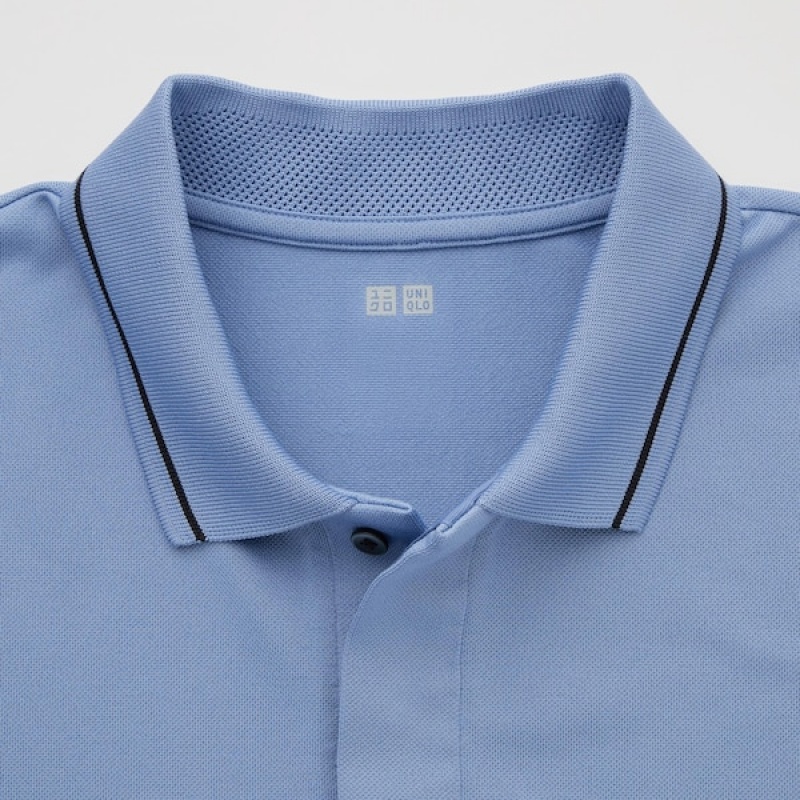 Uniqlo DRY-EX Kort-Sleeve Polo Skjorte Herre Blå | 1397-BGHRQ