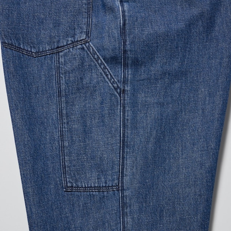 Uniqlo Denim Arbeids Jeans Herre Hvite | 9302-YODXB