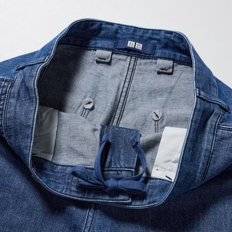 Uniqlo Denim Arbeids Jeans Herre Hvite | 9302-YODXB