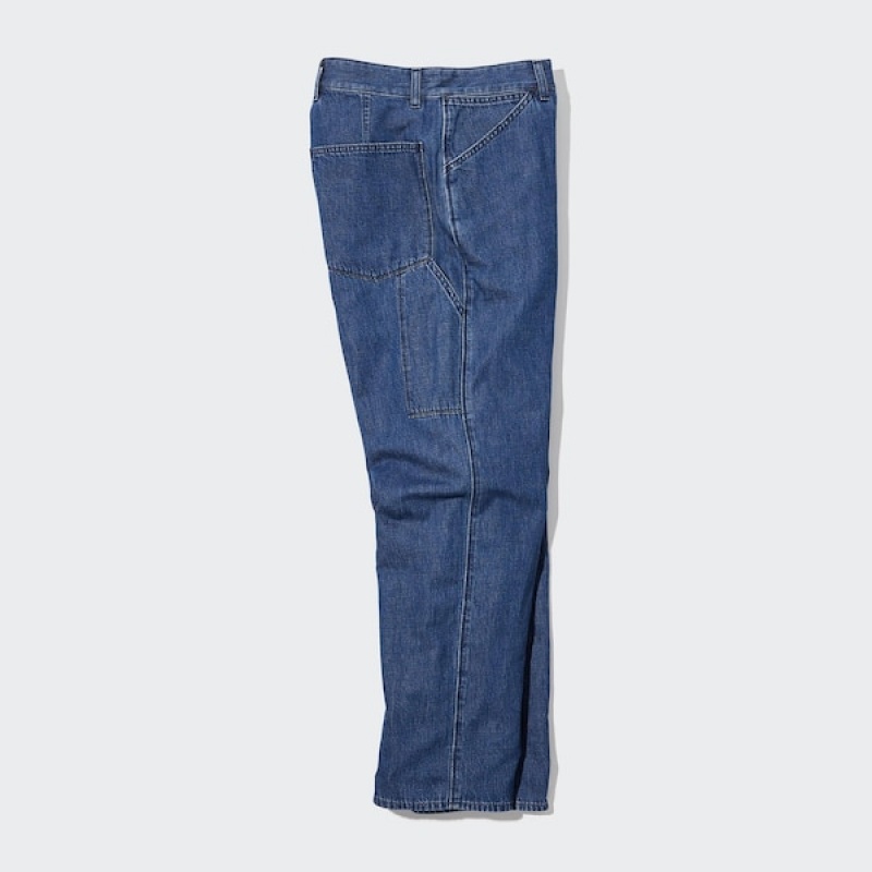 Uniqlo Denim Arbeids Jeans Herre Hvite | 9302-YODXB