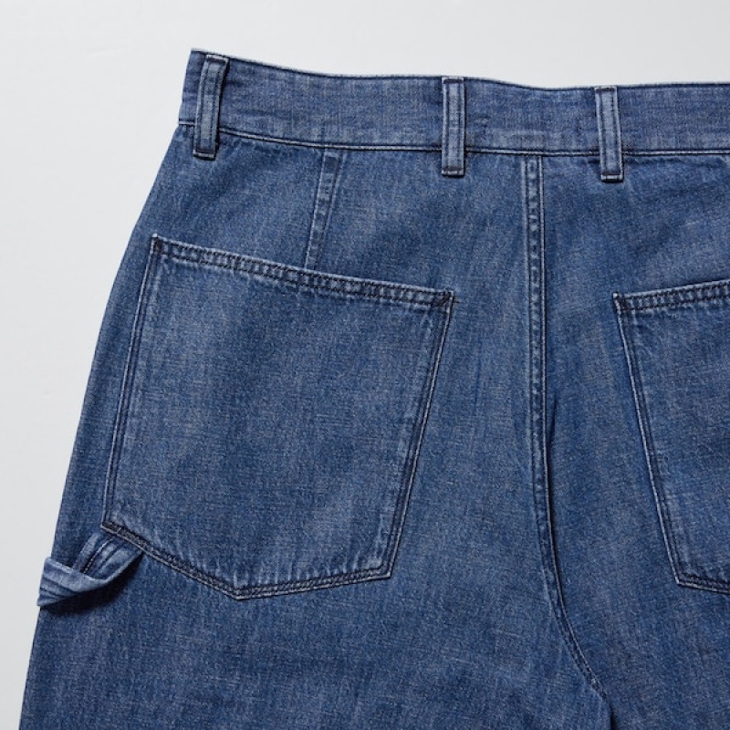 Uniqlo Denim Arbeids Jeans Herre Hvite | 9302-YODXB