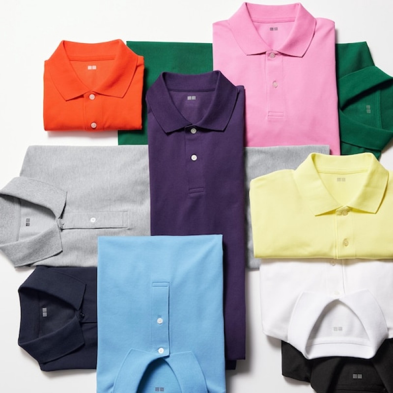 Uniqlo Dry Pique Kort-Sleeve Polo Skjorte Herre Grå | 1743-EQDOA