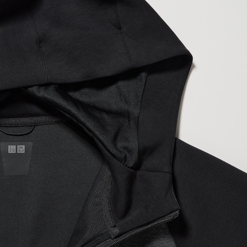 Uniqlo Dry Stretch Sweat Full-Zip Hettegenser Herre Mørke Grå | 0128-WRBIG