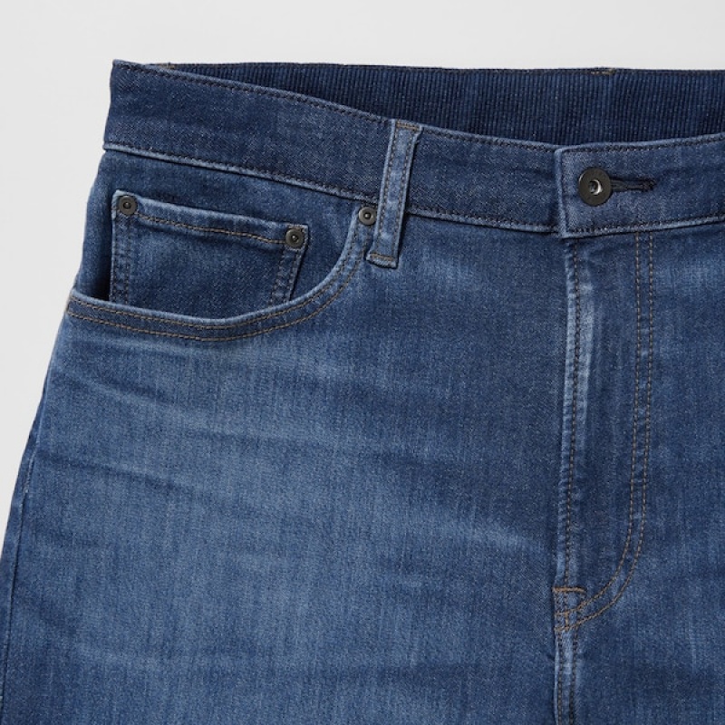 Uniqlo EZY Ultra Stretch Jeans Dame Blå | 1593-IURKB