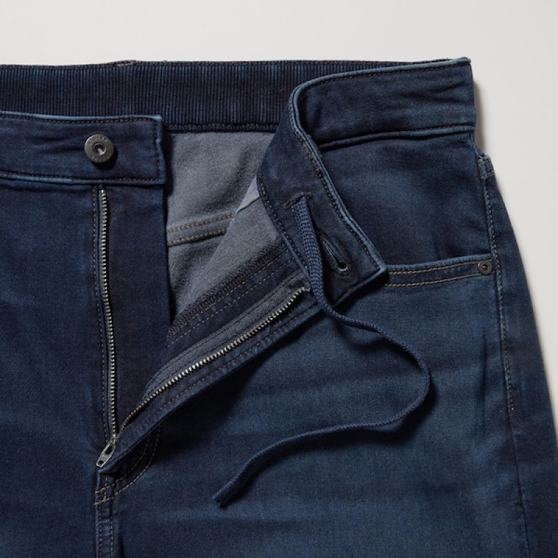 Uniqlo EZY Ultra Stretch Jeans Herre Marineblå | 2381-NTRDO