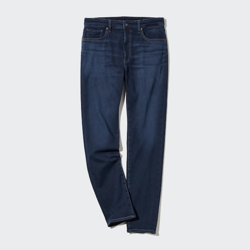 Uniqlo EZY Ultra Stretch Jeans Herre Marineblå | 2381-NTRDO