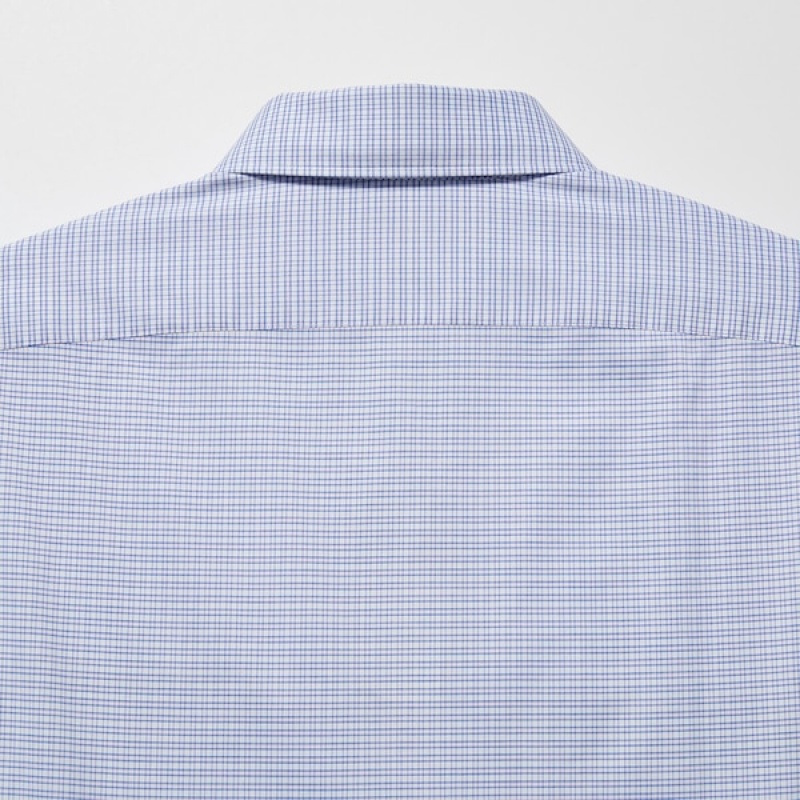 Uniqlo Easy Care Checked Stretch Slim-Fit Long-Sleeve Skjorte Herre Lilla | 5367-KJGDI