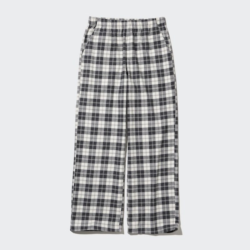 Uniqlo Flannel Bukse Dame Hvite | 4387-BDAOZ