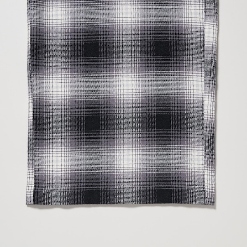 Uniqlo Flannel Checked Bukse Dame Grå | 4673-WZBAV