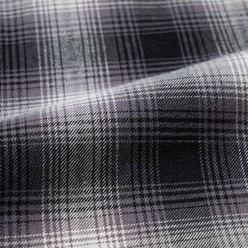 Uniqlo Flannel Checked Bukse Dame Grå | 4673-WZBAV