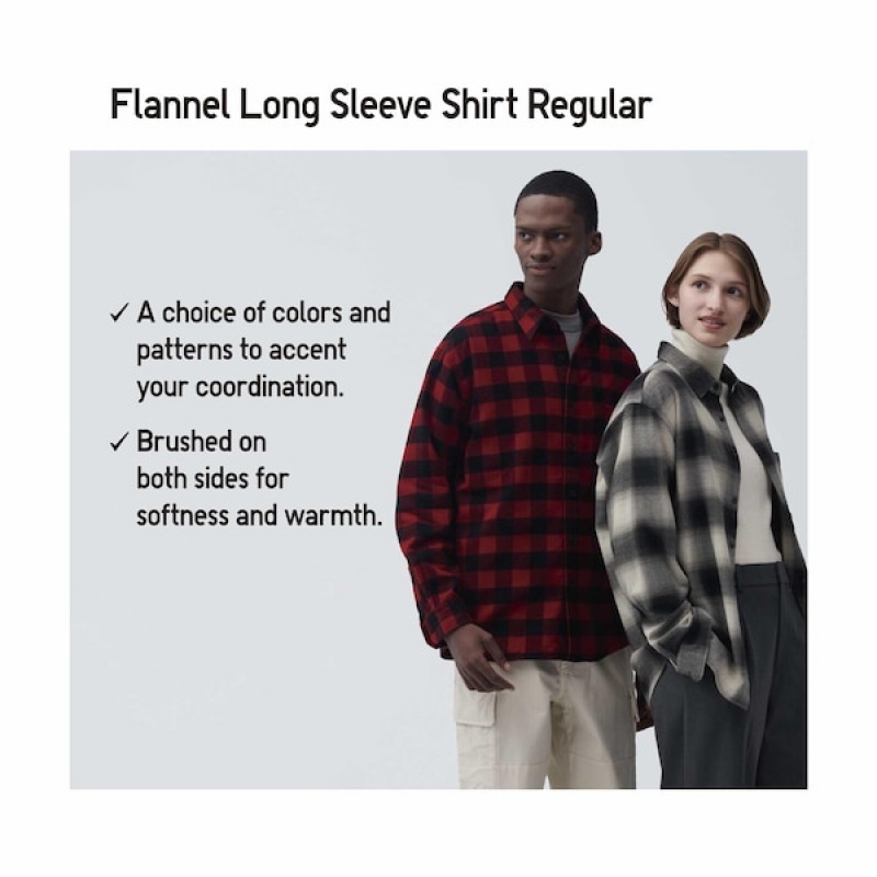 Uniqlo Flannel Checked Long-Sleeve Skjorte Herre Gul | 4153-IVLEO