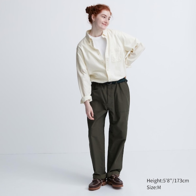 Uniqlo Flannel Long-Sleeve Skjorte Dame Hvite | 0217-KCIOT