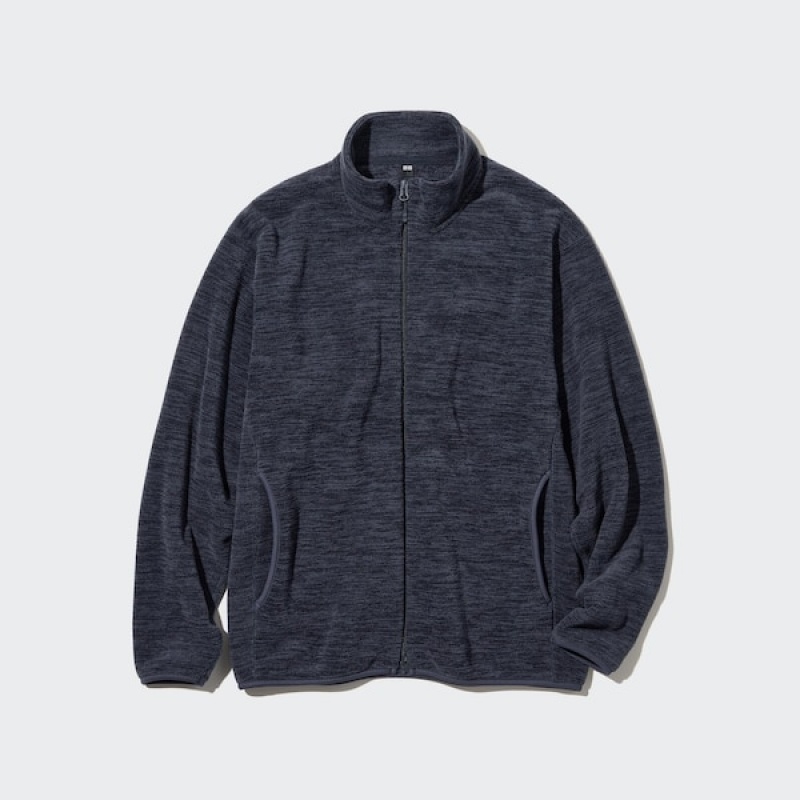 Uniqlo Fleece Full-Zip Long-Sleeve jackets Herre Marineblå | CMSYUB-258