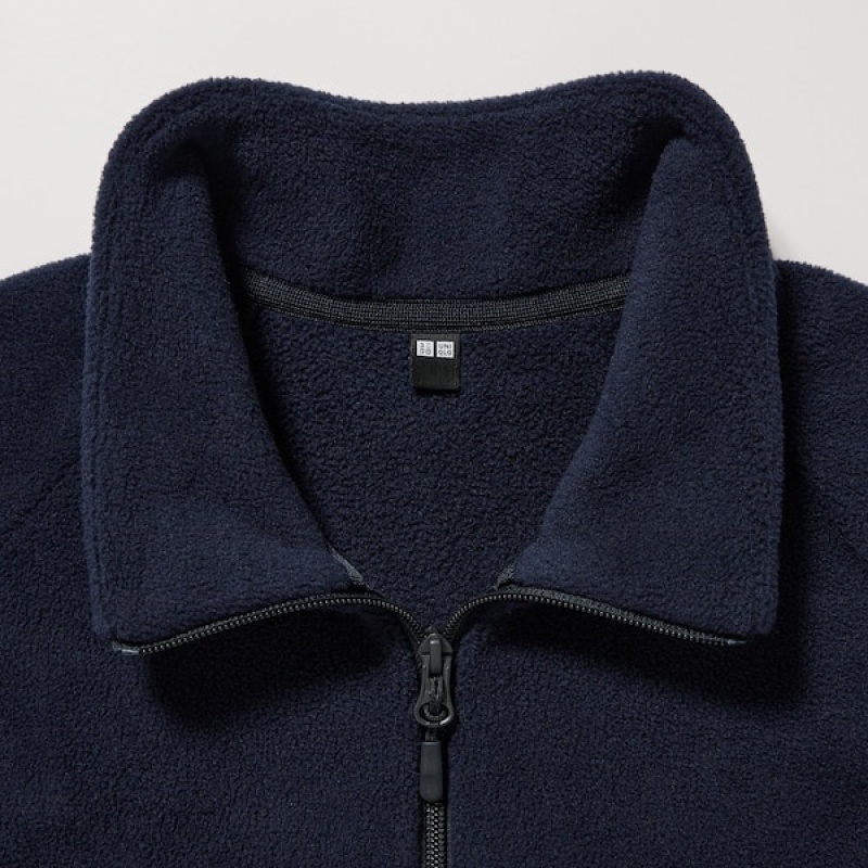 Uniqlo Fleece Long-Sleeve Full-Zip jackets Herre Marineblå | QUYDKR-304