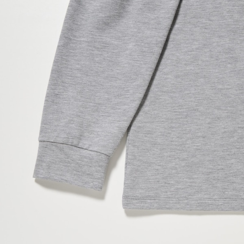 Uniqlo HEATTECH Bomull Crew Neck T-skjorte Herre Grå | 5320-YSVWZ