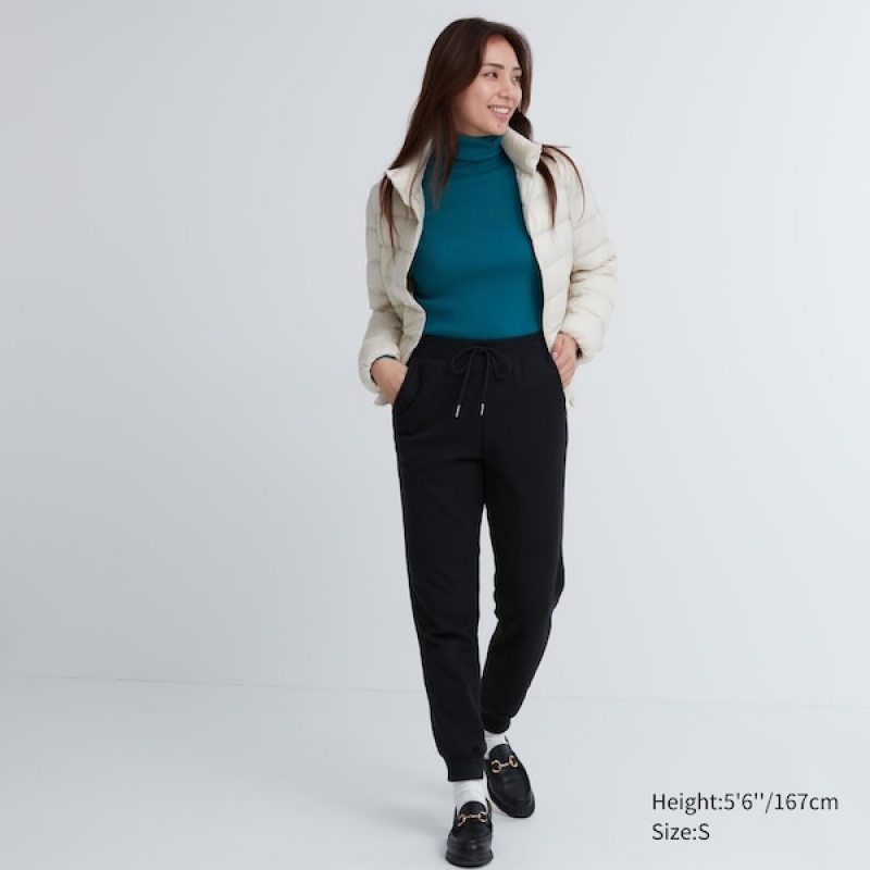 Uniqlo HEATTECH Pile-Forede Joggebukser Dame Svarte | 7265-TFJKR