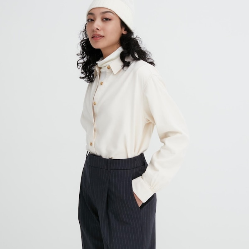 Uniqlo HEATTECH Plissert Tapered Bukse Dame Marineblå | 0471-EBUXW