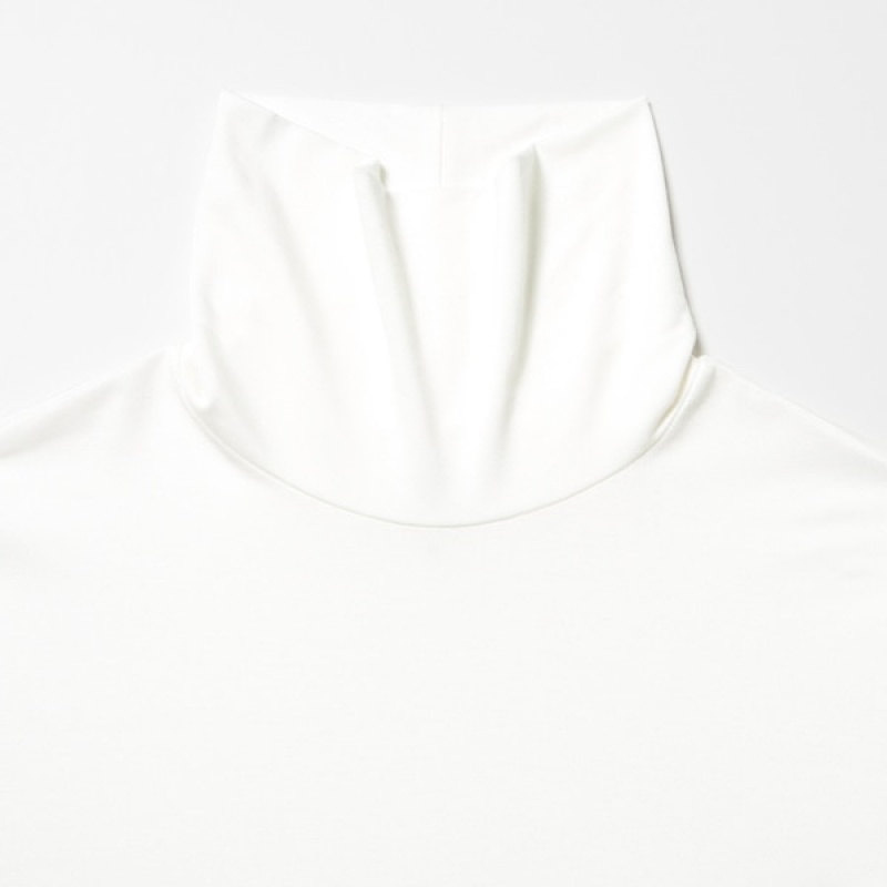 Uniqlo HEATTECH Turtleneck Long-Sleeve T-skjorte Dame Hvite | 5207-SPUKD