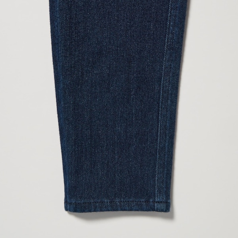 Uniqlo HEATTECH Ultra Stretch High-Rise Denim Leggings Bukse Dame Blå | 4819-IKRFP