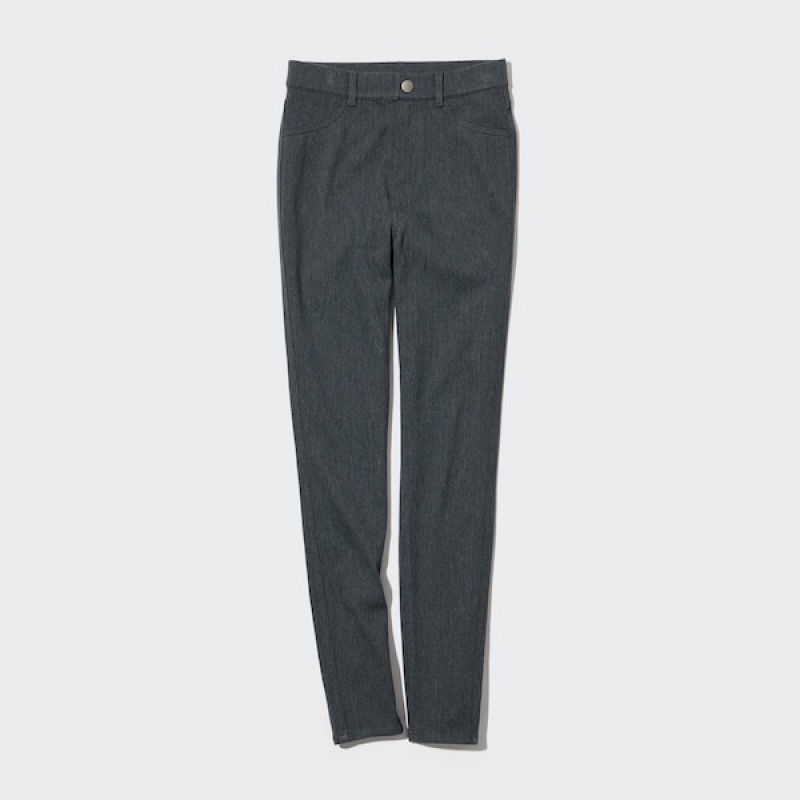 Uniqlo HEATTECH Ultra Stretch High-Rise Leggings Bukse Dame Mørke Grå | 9160-UPBKH