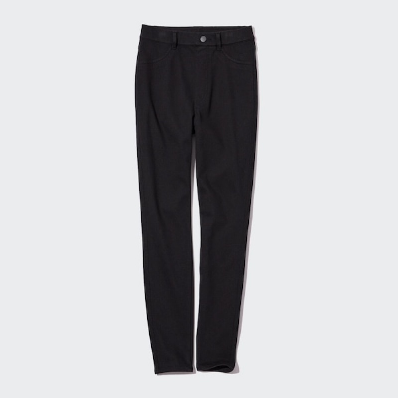 Uniqlo HEATTECH Ultra Stretch High-Rise Leggings Bukse Dame Svarte | 3804-MPOZJ