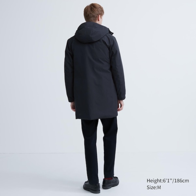 Uniqlo Hybrid Down Frakker Herre Marineblå | QHTARW-291