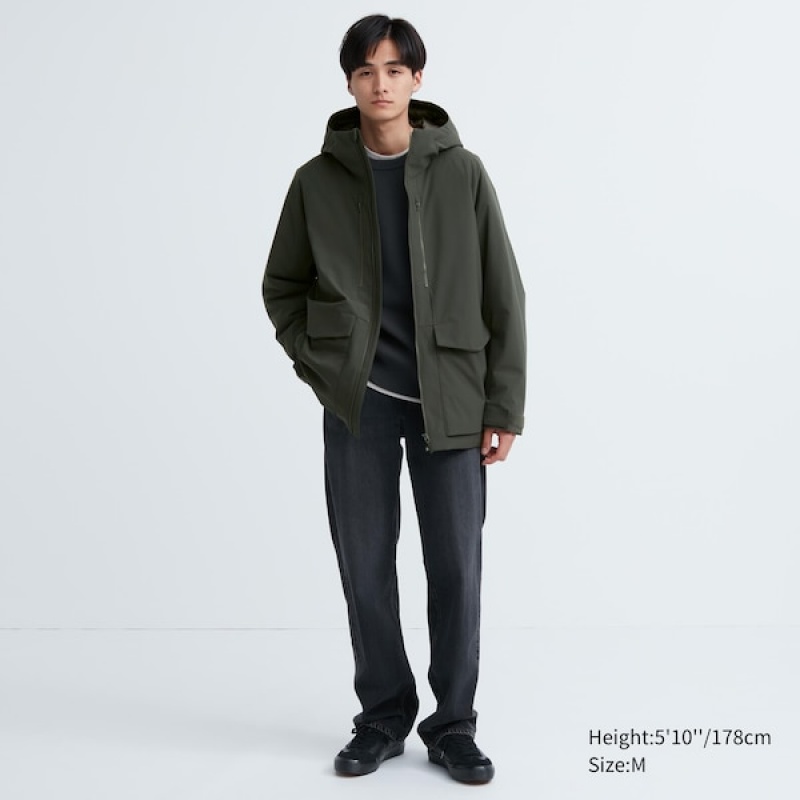 Uniqlo Hybrid Down Parka Herre Mørke Grønn | BSTMOI-632