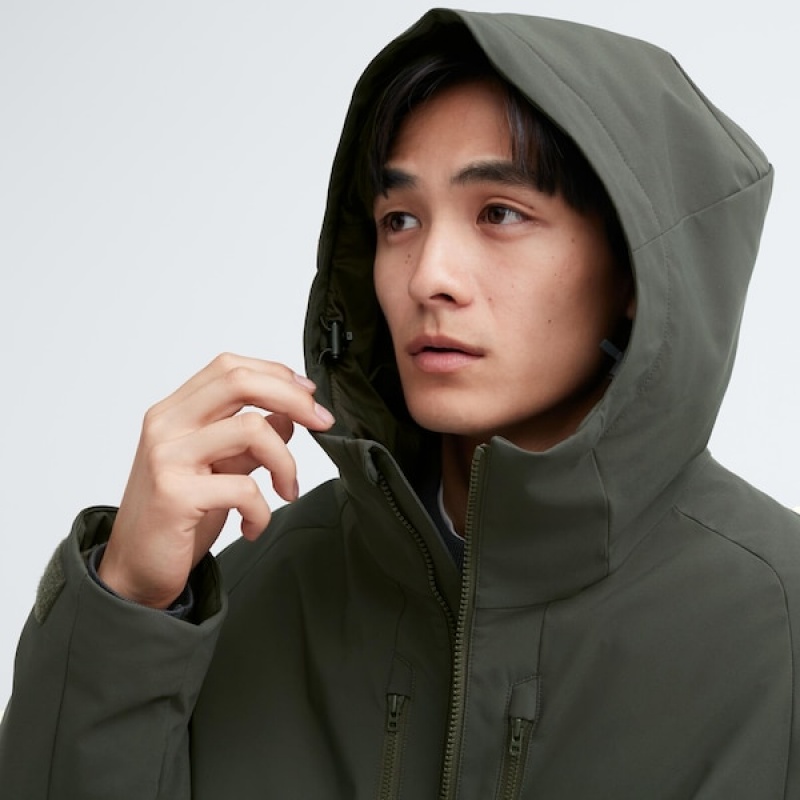 Uniqlo Hybrid Down Parka Herre Mørke Grønn | BSTMOI-632