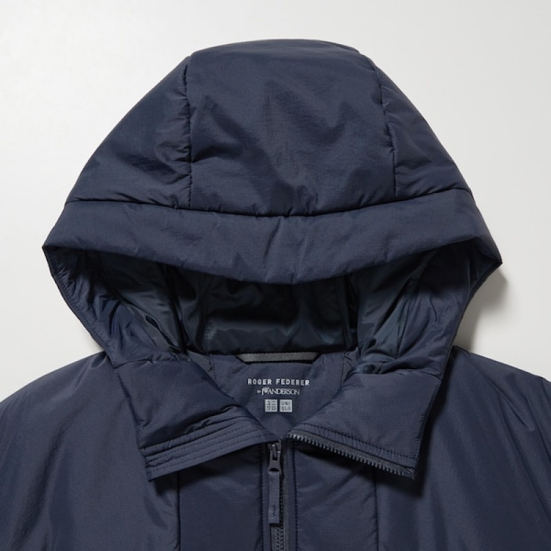 Uniqlo Light Warm Polstret Parka Herre Marineblå | ZMJXUW-596