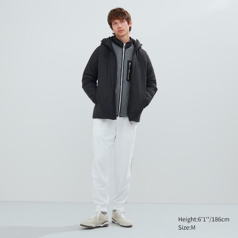 Uniqlo Light Warm Polstret Parka Herre Svarte | OCSWNK-809