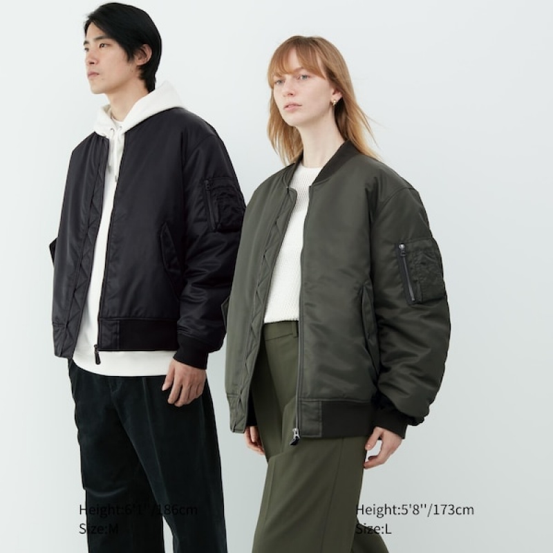 Uniqlo MA-1 Blouson jackets Herre Grønn | QUYVOP-290