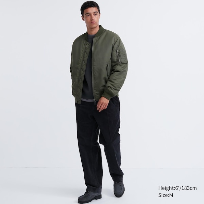 Uniqlo MA-1 Blouson jackets Herre Grønn | QUYVOP-290