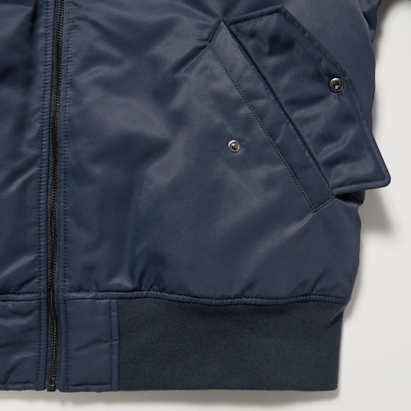 Uniqlo MA-1 Blouson jackets Herre Marineblå | 1732-IOVPY