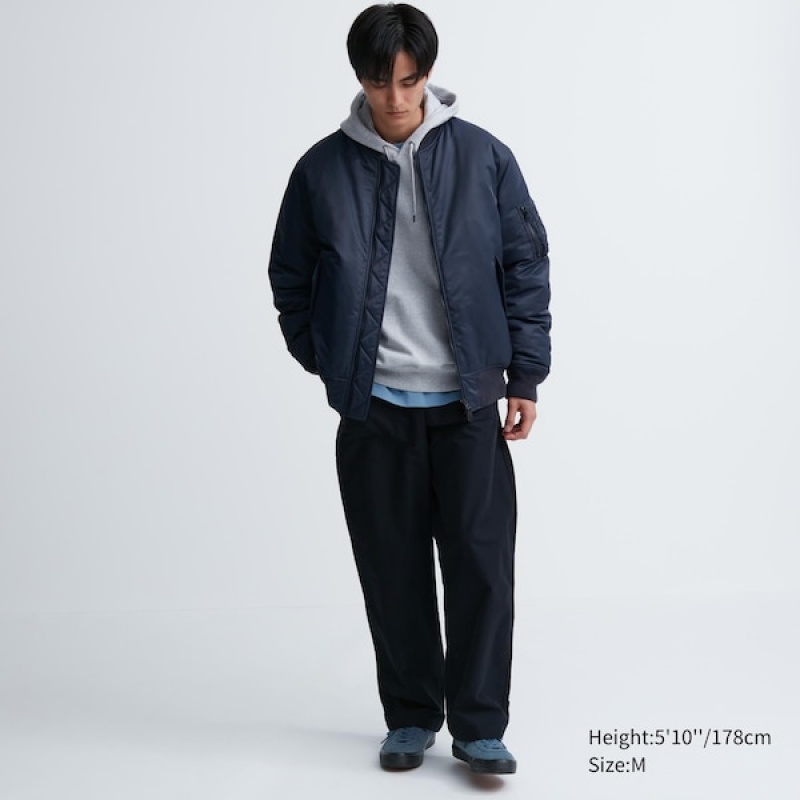 Uniqlo MA-1 Blouson jackets Herre Marineblå | ITMAOU-160