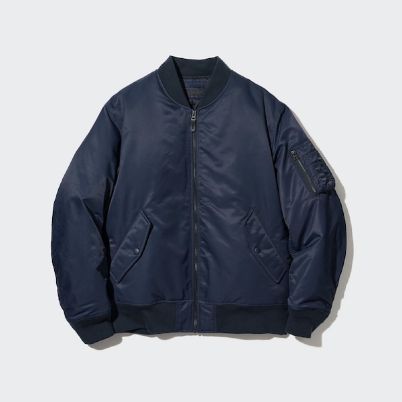 Uniqlo MA-1 Blouson jackets Herre Marineblå | ITMAOU-160