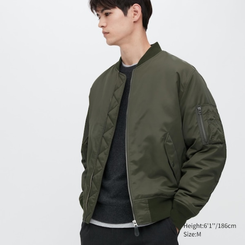 Uniqlo MA-1 Blouson jackets Herre Olivengrønne | 0659-ULMBG