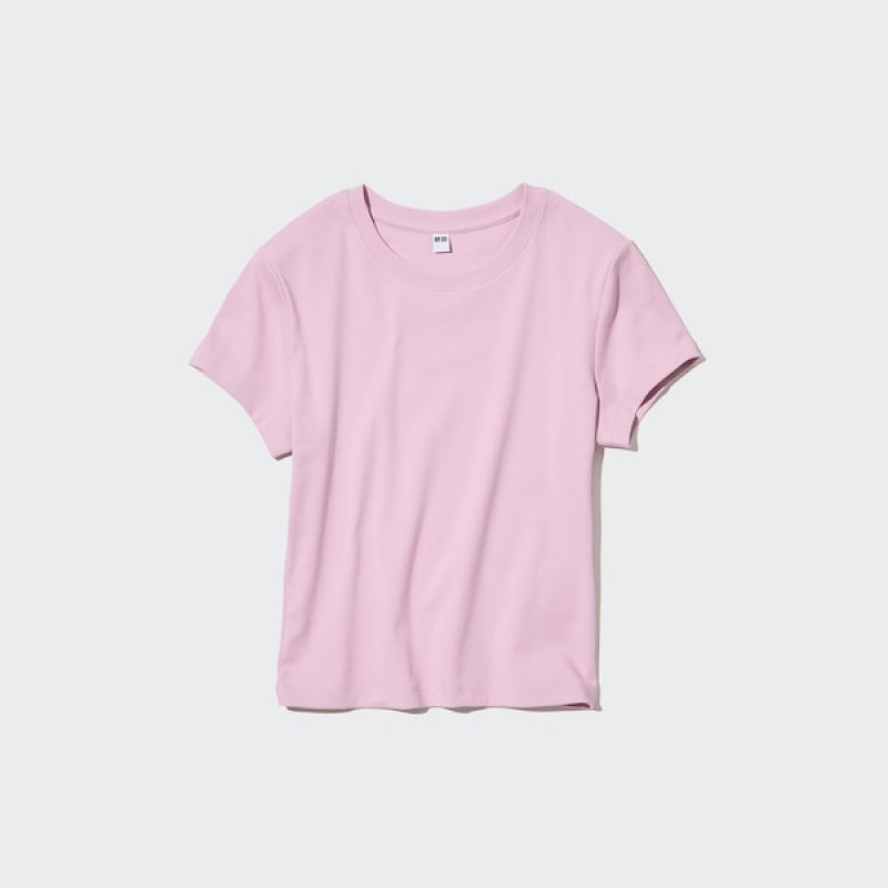 Uniqlo Mini Kort-Sleeve T-skjorte Dame Rosa | 1456-AOZKN