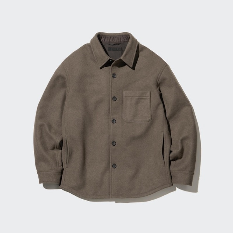 Uniqlo Overshirt jackets Herre Brune | BVFMCK-169