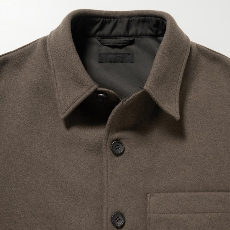 Uniqlo Overshirt jackets Herre Brune | BVFMCK-169