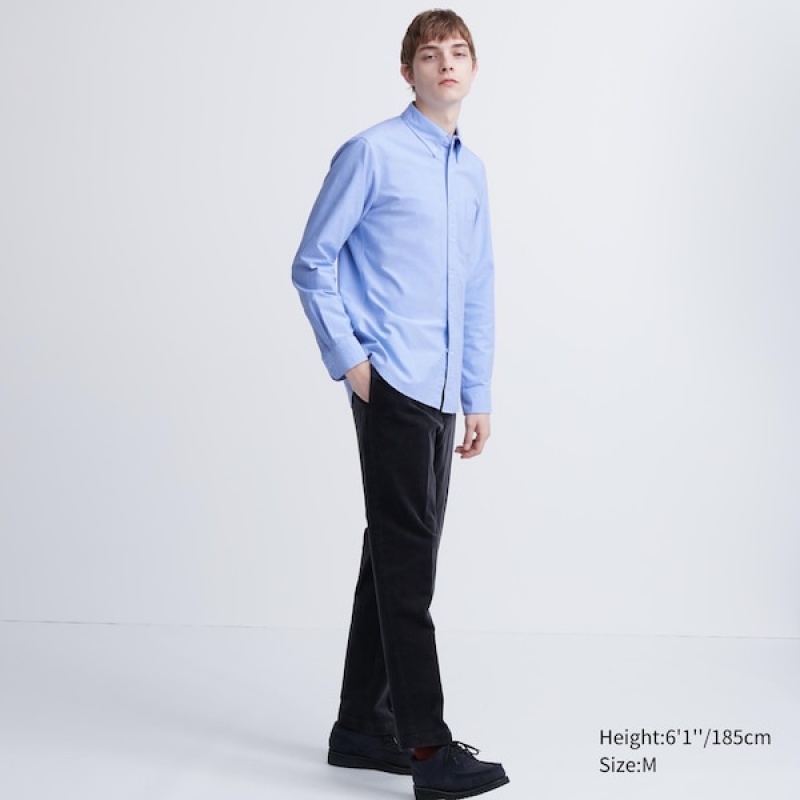 Uniqlo Oxford Slim-Fit Long-Sleeve Skjorte Herre Hvite | 9460-DNJTU